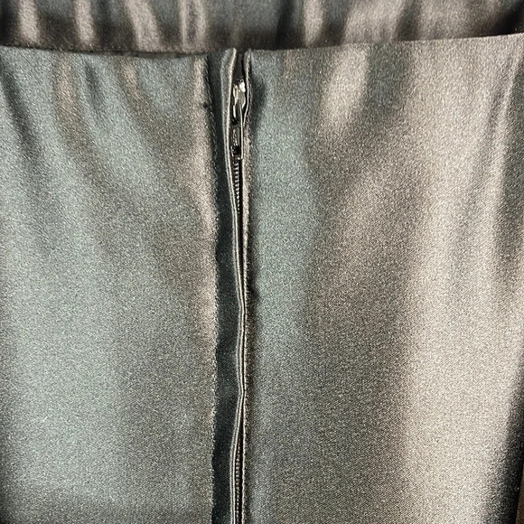 BCBGMAXAZRIA Satin Tied Cocktail Midi Dress Black Crinoline Spaghetti Strap 6 - Picture 6 of 12